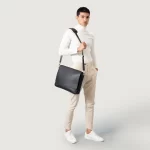 mens black messenger bag