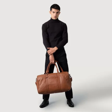 duffle bag brown leather