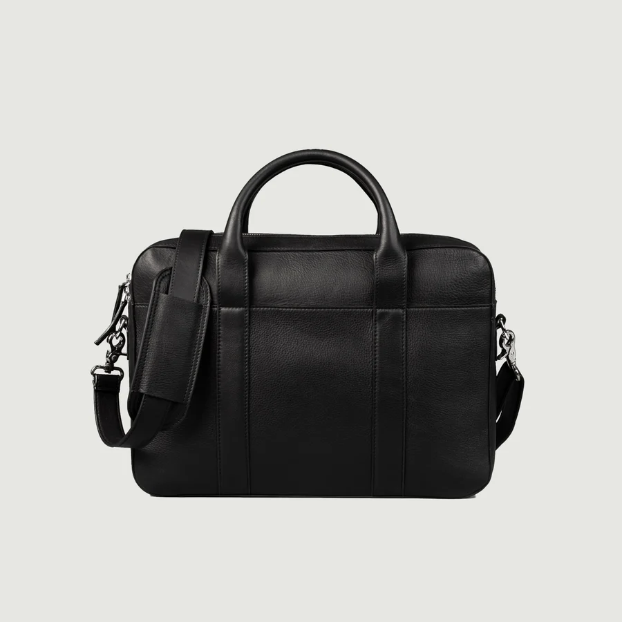 black leather briefcase