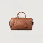 brown leather duffle bag