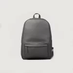grey leather backpack