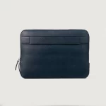 blue leather laptop sleeve