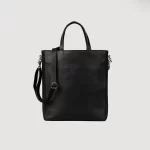 black tote leather bag