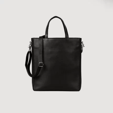 black tote leather bag