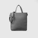 light grey leather tote bag
