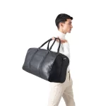 The Darrio Black Leather Duffle Bag for Men - Image 5