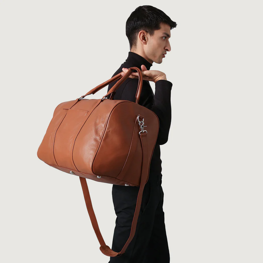 The Darrio Brown Leather Duffle Bag For Men - Image 5