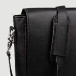 The Carismatico Black Leather Messenger Bag For Men - Image 7