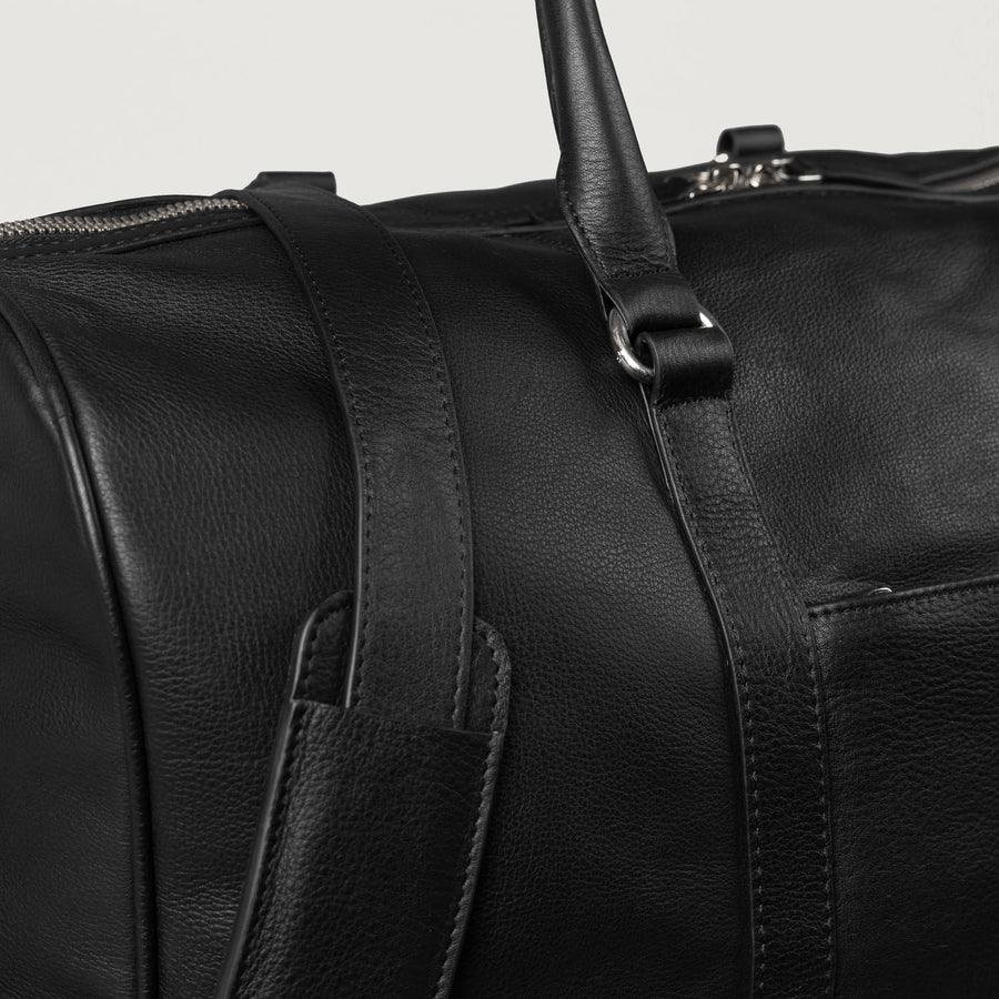 The Darrio Black Leather Duffle Bag for Men - Image 6