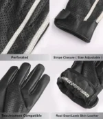 black white gloves