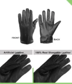 Gordon Black Lined Leather Gloves For Men - Image 5