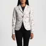 white leather blazer womens