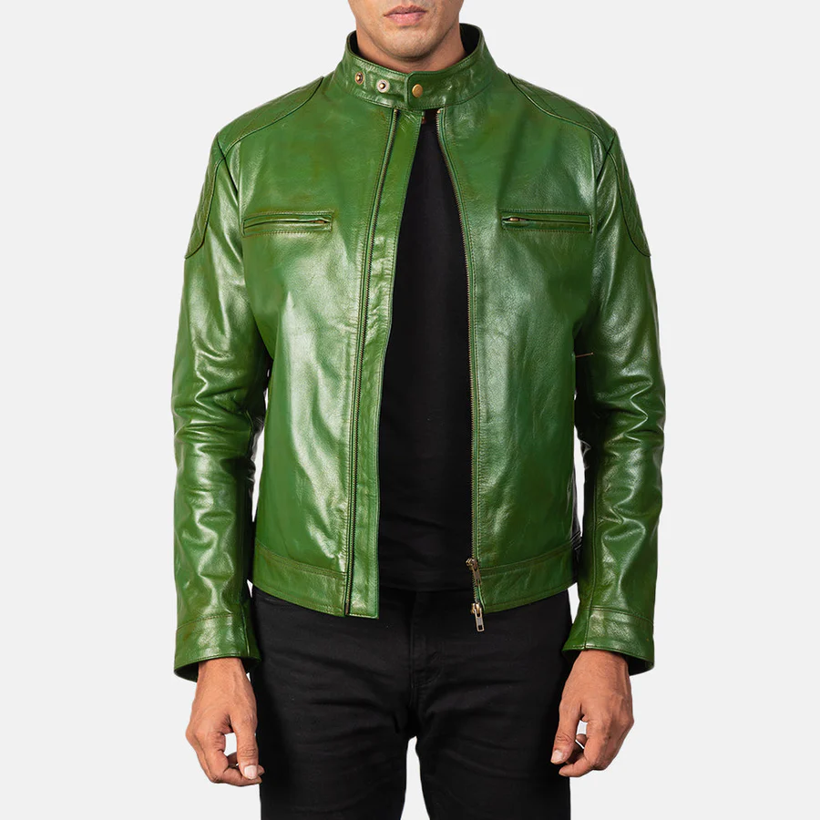 green moto jacket