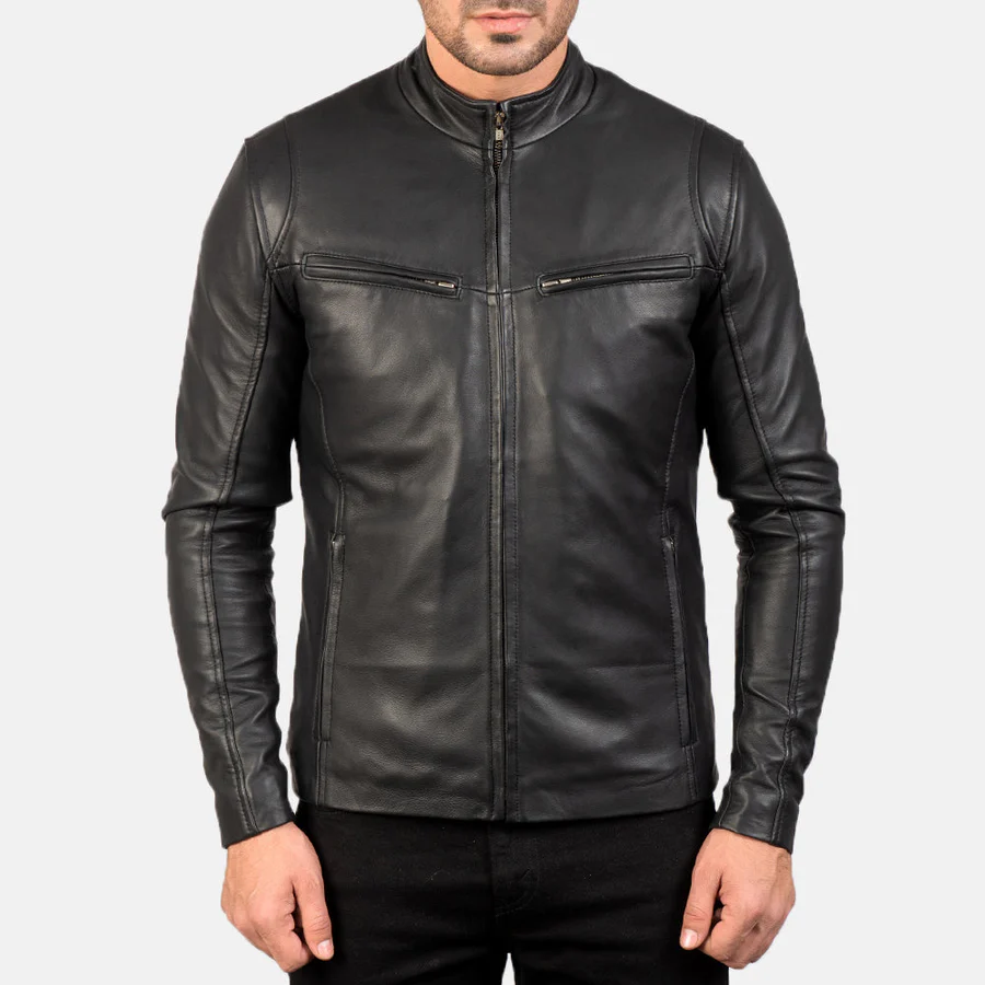 ionic black leather jacket