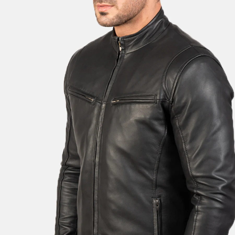 Ionic Men's Black Leather Jacket - Image 5