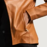 brown leather blazer jacket