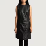 black leather dress for women