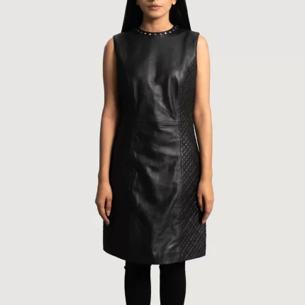 black leather dress for women