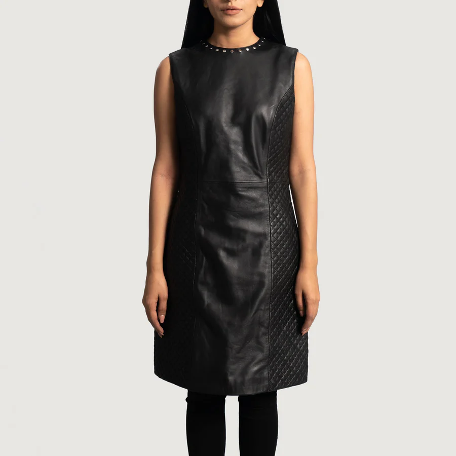 black leather dress for women