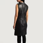 faux leather black dress