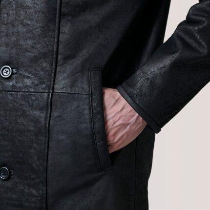 black shearling coat mens