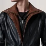 mens black leather coat