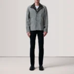 Henrik Men's Grey Suede Cafe Racer for Men - Image 4