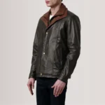 Klen Men's Vintage Brown Leather Jacket - Image 5