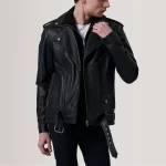 Kole Men's Black Leather Rider Jacket - Image 5