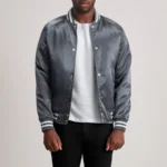 Xander Men's Grey Varsity Jacket - Image 5