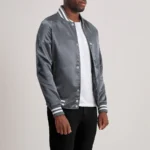 Xander Men's Grey Varsity Jacket - Image 4