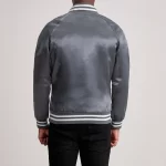men's grey leather jacket