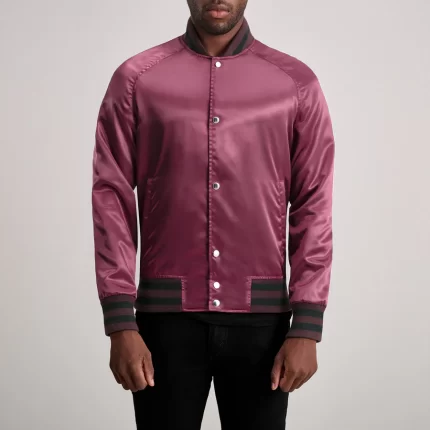 maroon varsity jacket