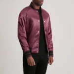 Xander Men's Maroon Leather Varsity Jacket - Image 4