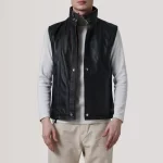 Men's Black Leather Vest