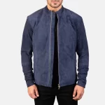 navy blue biker jacket