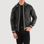 black varsity jacket
