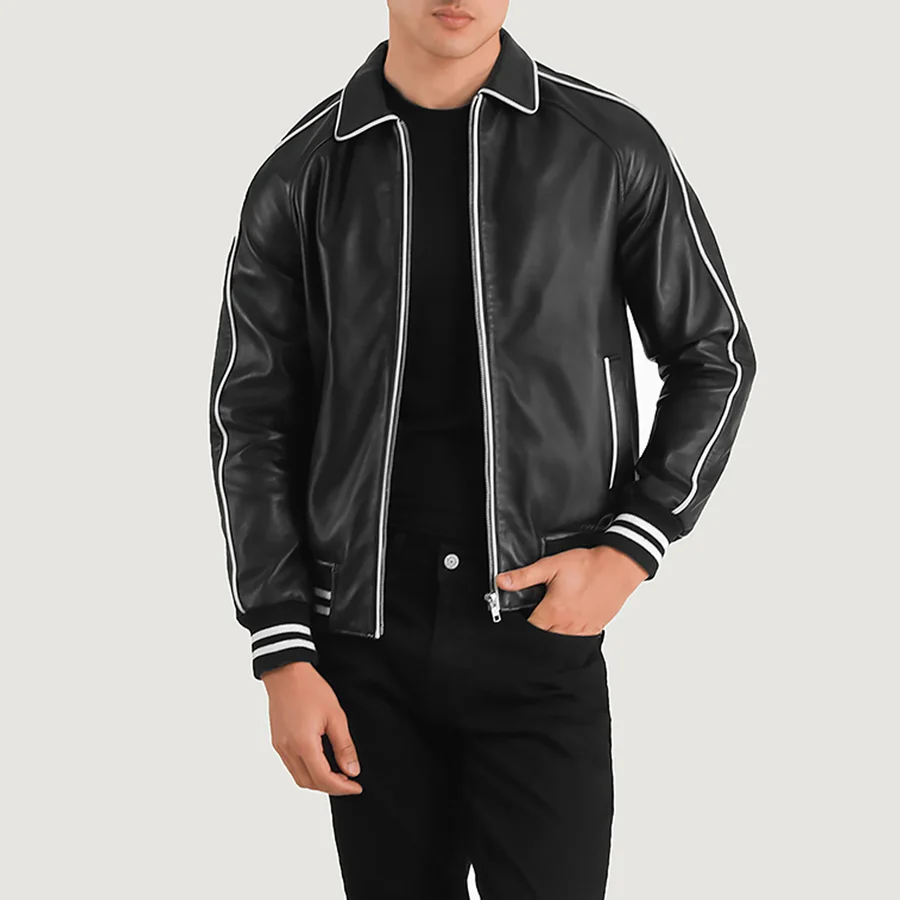 black varsity jacket