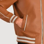 brown varsity jacket for men