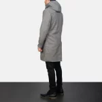 grey hooded wool coat