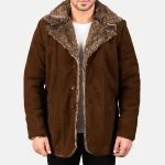 mens brown leather coat