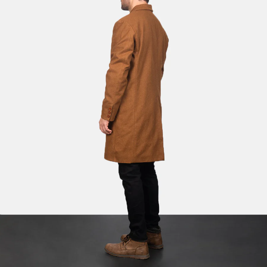 brown wool trench coat