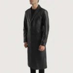 Mateo Men’s Single Breasted Black Leather Coat - Image 4
