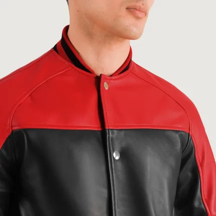 red and black varsity jacket