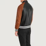 black and brown letterman jacket