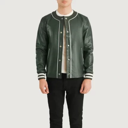 green varsity jacket