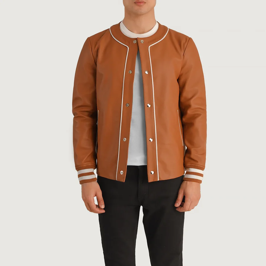 brown varsity jacket