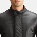 Long black quilted jacket men