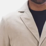 off white suede blazer