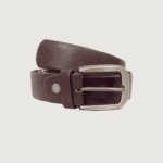 Dark brown formal leather belt